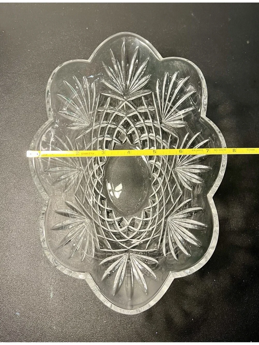 Shannon Designs of Ireland 1980s Pineapple Bowl Hand Cut Lead Crystal, 12x4.5”